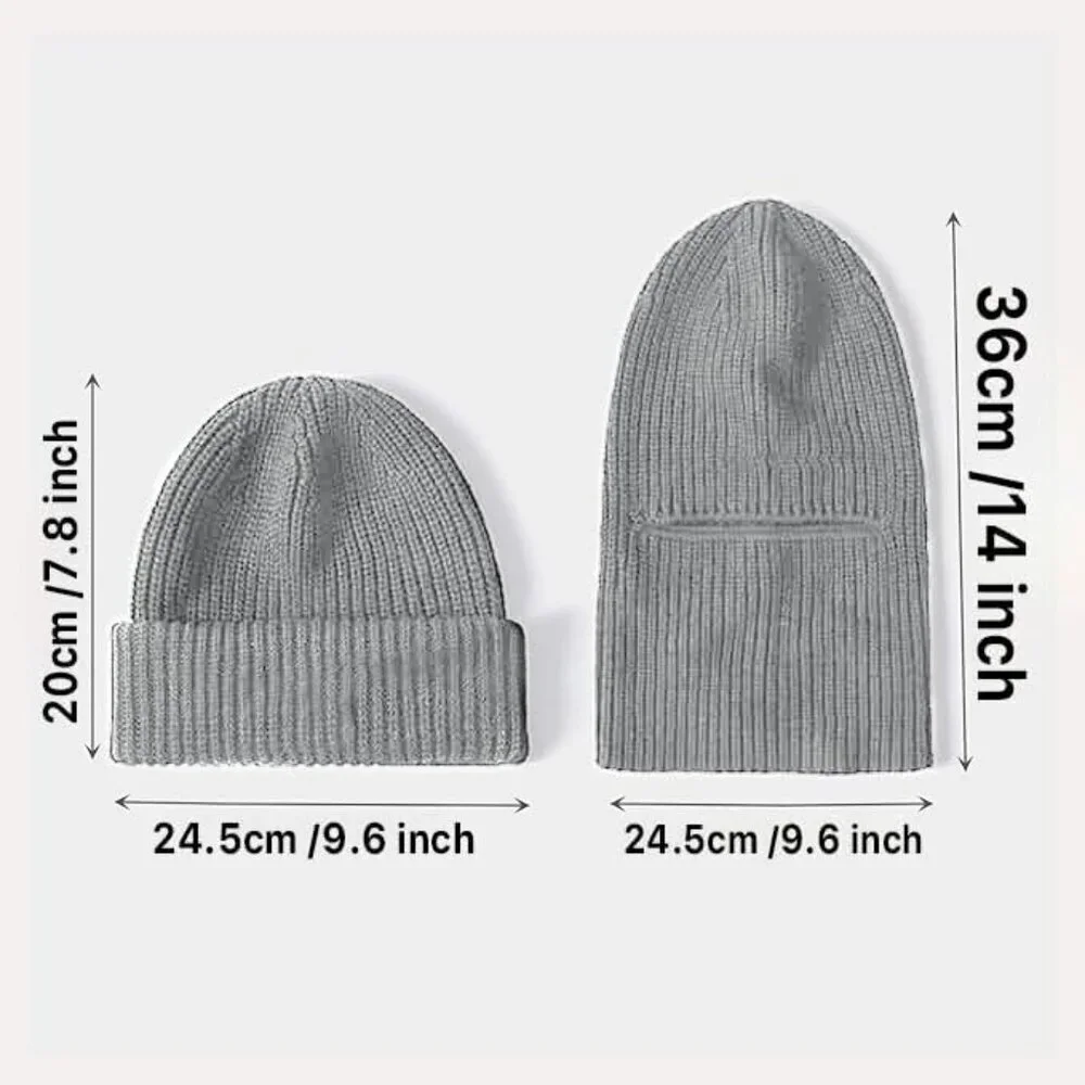 Men's Light Grey Balaclava Ski Mask Beanie Ski Face Mask Winter Warm Skull Cap